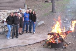 campfire after the grilled salmon dinner