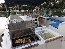 the grill on the sundeck of our yacht